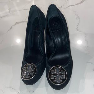 Tory Burch black wedges